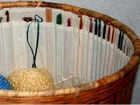 AboutCom Crochet Yarn Basket with Needle Holder